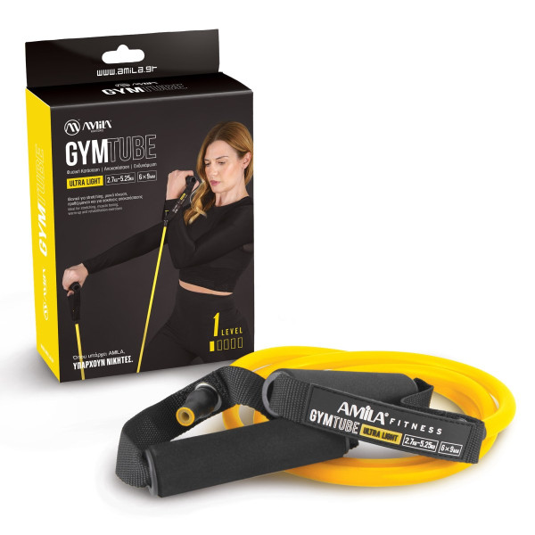 Amila GymTube με λαβές (140cm) - Ultra Light (Yellow)
