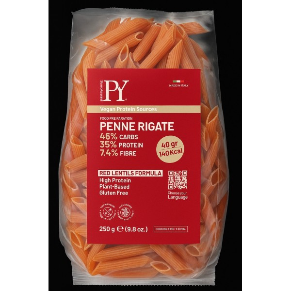 PastaYoung Red Lentils (35% Protein) Penne Rigate - Πένες Ριγέ Κόκκινης Φακής (250g)