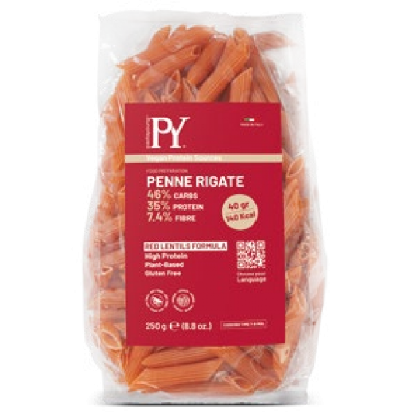 PastaYoung Red Lentils (35% Protein) Penne Rigate - Πένες Ριγέ (250g)