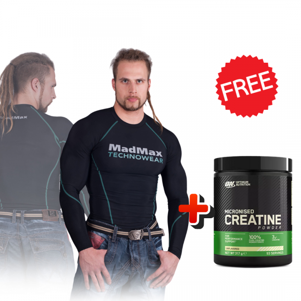MadMax Technowear Compression Long Sleeve Top + ΔΩΡΟ Optimum Nutrition Creatine (317g)
