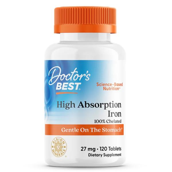 Doctor's Best High Absorption Iron (with Ferrochel) 27mg (120 tabs)