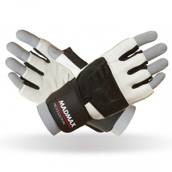 MadMax Gloves Professional with Wrap (White/Black)